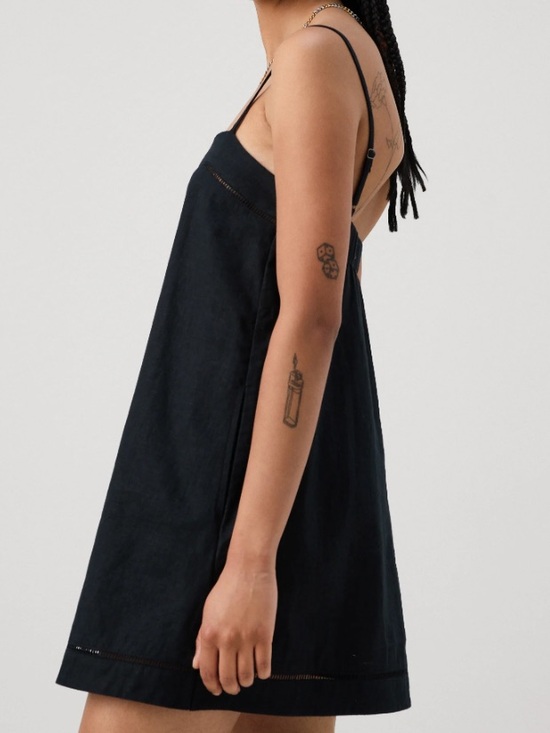 Abercrombie & Fitch Dresses & Skirts - Abercrombie & Fitch Linen Cotton Trapeze Skort Day Mini Black Dress pockets